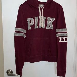 Large Pink (Victoria’s Secret) maroon hoodie⭐️